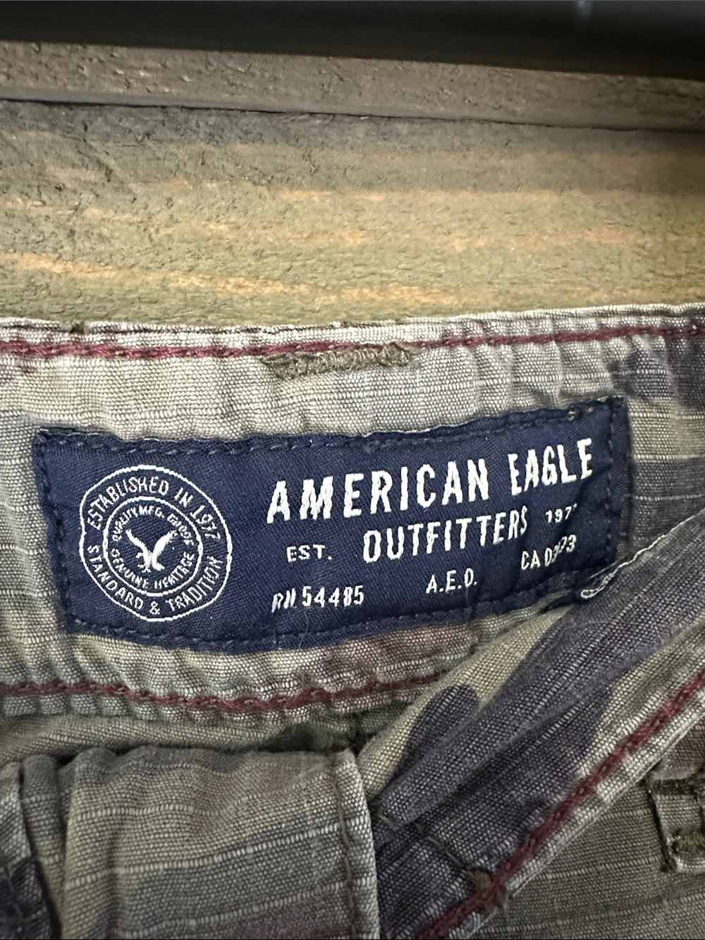 American Eagle Outfitters Men's Camo Cargo Shorts - Gray, Green - Picture 3 of 3